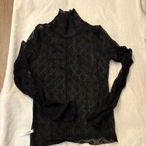Free People Black Lace Blouse